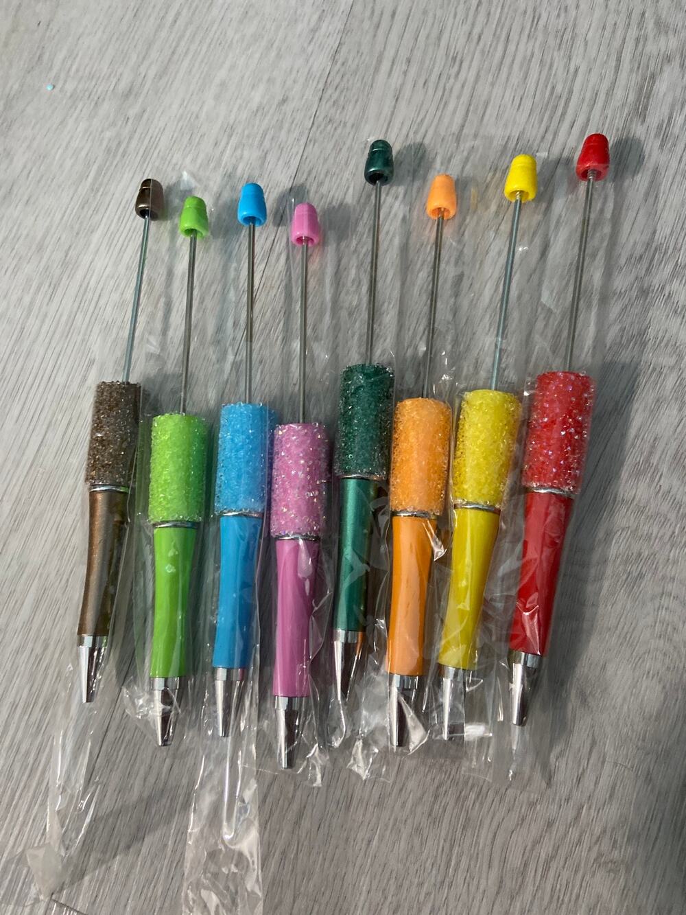 Eight piece beadable sugar pens assorted colors